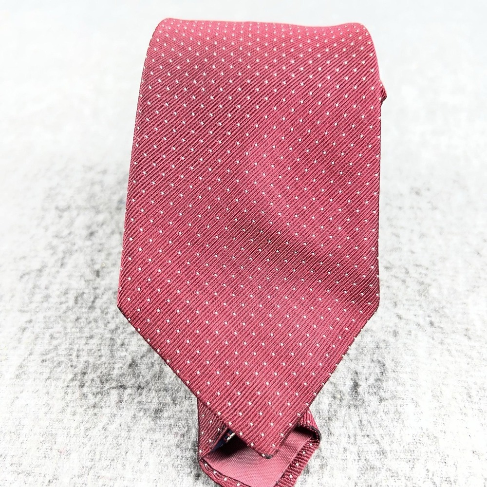 Briar Tie Mens One Size Red 100% Silk Polka Dot Woven England Dress Necktie
